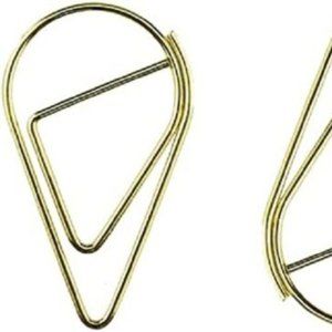 Drop-Shaped Gold Paper Clips